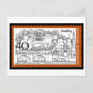 Vintage German Heidelberg 1970s Stamp Postcard