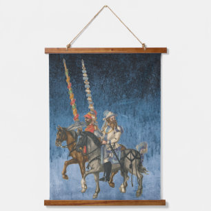 Vintage German Horsemen with Lances Hanging Tapestry
