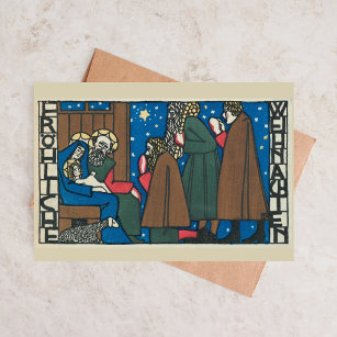 Vintage German Nativity Scene Art Christmas Card