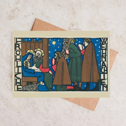 Vintage German Nativity Three Wise Men Christmas Holiday Card
