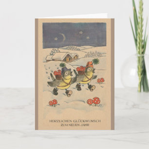 Vintage German New Year Greeting Card