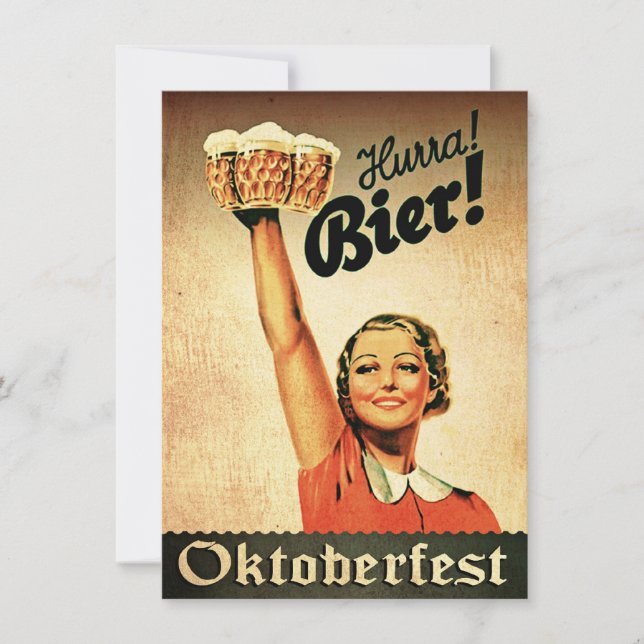 Vintage German Oktoberfest Custom Invitation (Front)