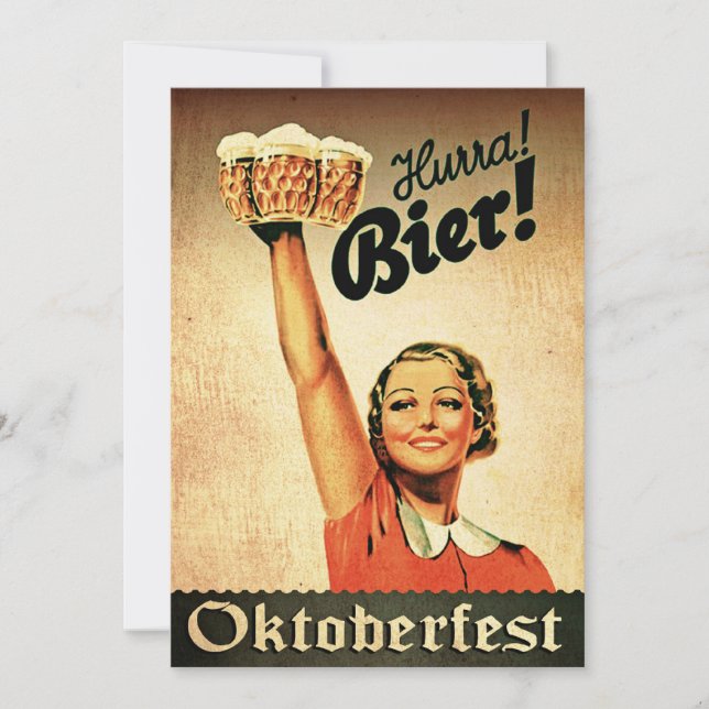 Vintage German Oktoberfest Custom Invitation (Front)