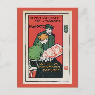 Vintage German poster printers advertisement Postcard
