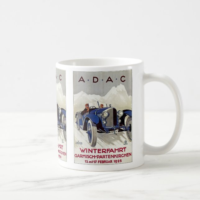 Vintage German Road Race Ad Coffee Mug (Right)