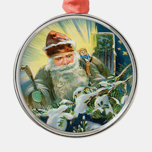Vintage German Santa Ornament (Front)