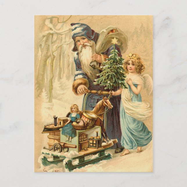 Vintage German Santa Postcard (Front)