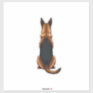 Vintage German Shepherd Back View Dog Illustration