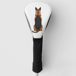Vintage German Shepherd Back View Dog Illustration Golf Head Cover