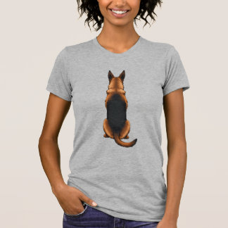Vintage German Shepherd Back View Dog Illustration T-Shirt