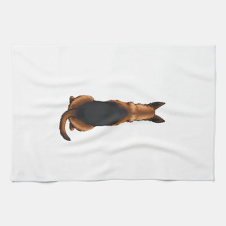 Vintage German Shepherd Back View Dog Illustration Tea Towel