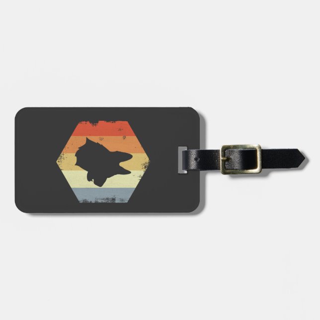 Vintage German Shepherd Luggage Tag (Front Horizontal)