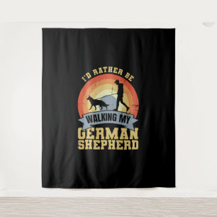 Vintage German Shepherd Owner Saying Tapestry