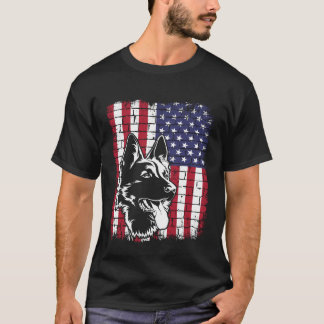 Vintage German Shepherd Police Officer Dog USA Ame T-Shirt