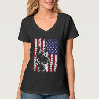 Vintage German Shepherd Police Officer Dog USA Ame T-Shirt