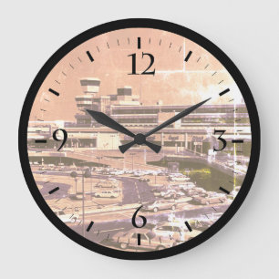 Vintage Germany Berlin The Tegel Airport Large Clo Clock