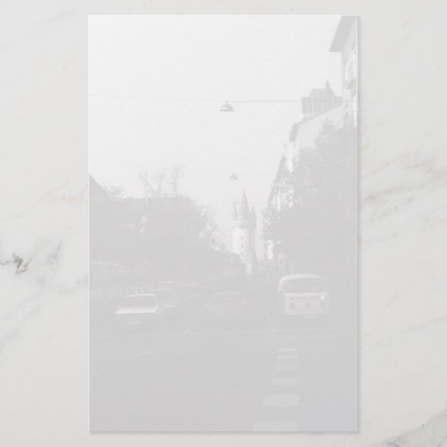 Vintage Germany Frankfurt City street cars 1970 Stationery (Front)