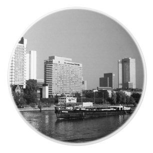 Vintage Germany Frankfurt Main river Ceramic Knob