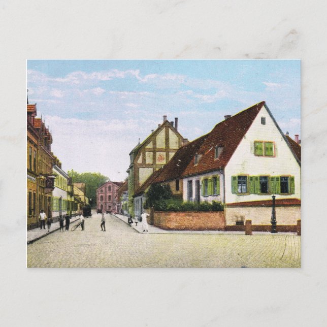 Vintage Germany, Germersheim Fischerstrasse Postcard (Front)
