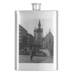 Vintage Germany Munich Church Marienplatz Hip Flask