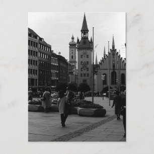 Vintage Germany Munich Church Marienplatz Postcard