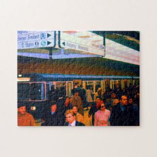 Vintage Germany Munich Station Marienplatz Jigsaw Puzzle