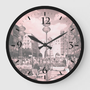 Vintage Germany Munich Towngate Karistor Large Clo Clock