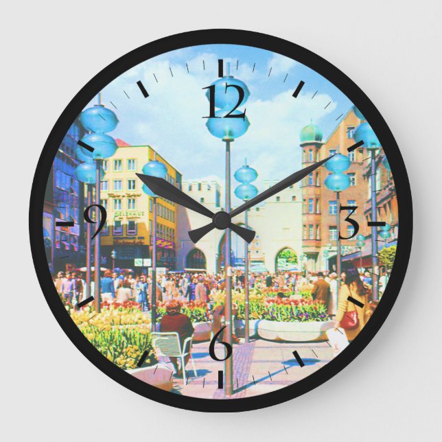 Vintage Germany Munich Towngate Karistor Large Clock (Front)