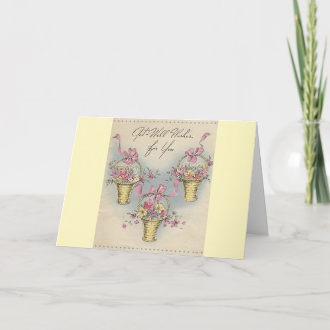 Vintage Get Well Baskets 1 Card (Front)