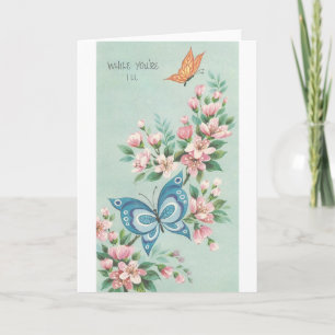 Vintage Get Well With Butterflies Card