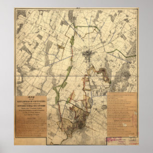 Vintage Gettysburg Battlefield Map (1898) Poster