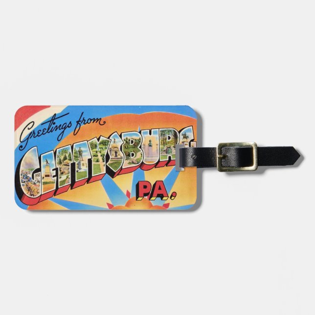 Vintage Gettysburg PA  Luggage Tag (Front Horizontal)
