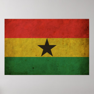 Vintage Ghana Flag Poster