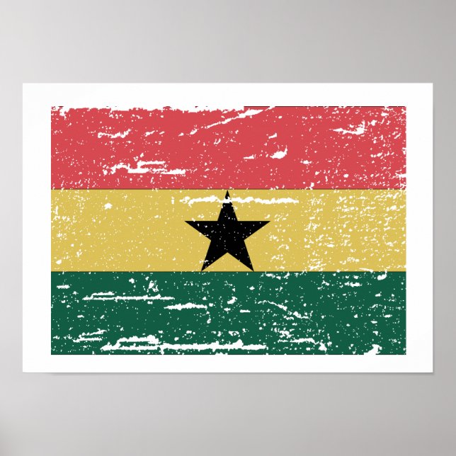 Vintage Ghana Flag Poster (Front)