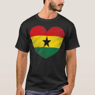 Vintage Ghana Ghanaian Flag Pride Support Ghanaian T-Shirt