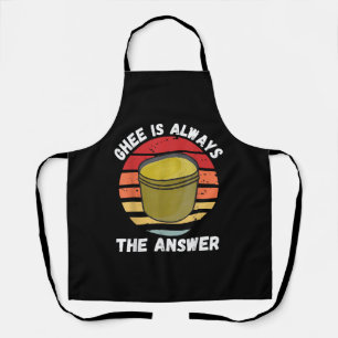 Vintage Ghee Is Always The Answer Retro Food Lover Apron