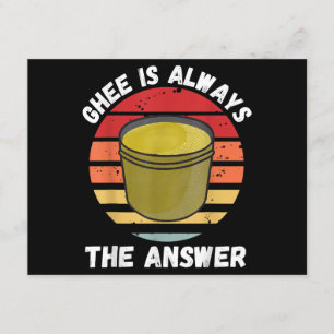 Vintage Ghee Is Always The Answer Retro Food Lover Enclosure Card
