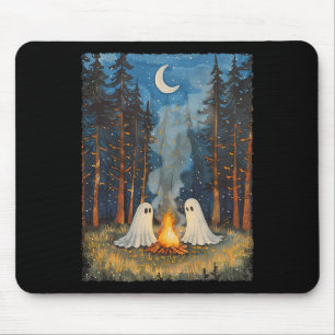 Vintage Ghost Campfire Camping Lover Forest Gothic Mouse Pad