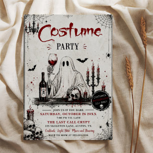 Vintage Ghost Costume Halloween Party Invitation