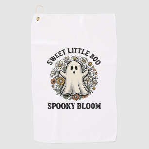 Vintage Ghost Floral Cute Halloween Boo Bouquet_1 Golf Towel