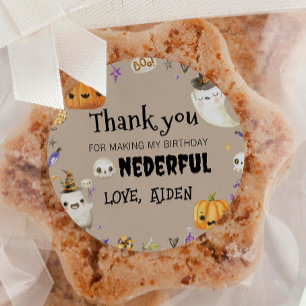 Vintage Ghost Halloween Birthday Party Labels