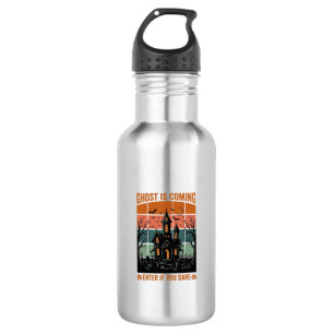 Vintage Ghost Is Coming Haunted House Halloween De 532 Ml Water Bottle