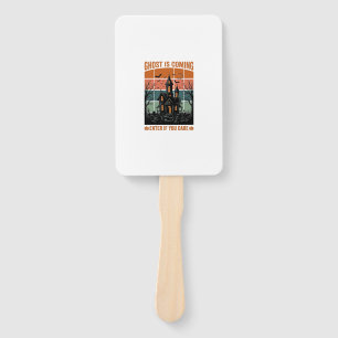 Vintage Ghost Is Coming Haunted House Halloween De Hand Fan