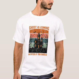 Vintage Ghost Is Coming Haunted House Halloween De T-Shirt