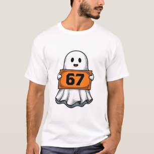 Vintage Ghost Number 67 Halloween Shirt Design_1