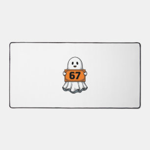 Vintage Ghost Number 67 Halloween Shirt Design_1 Desk Mat