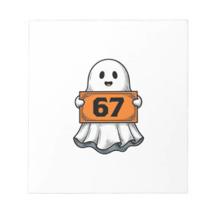 Vintage Ghost Number 67 Halloween Shirt Design_1 Notepad