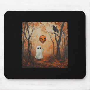 Vintage Ghost Pumpkin Gothic Halloween Ghost Spook Mouse Pad