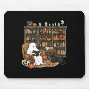 Vintage Ghost Reading Books Librarian Teacher Hall Mouse Pad