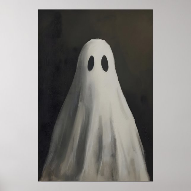 Vintage Ghost Wall Art Print, Halloween Ghost (Front)